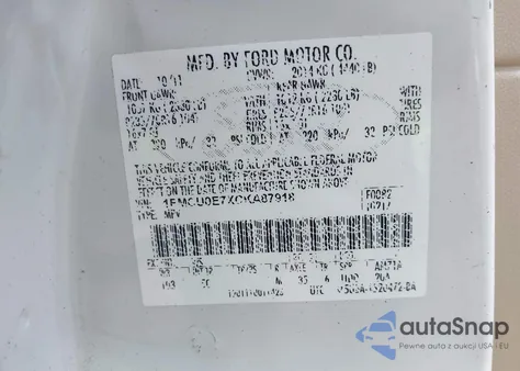 2012 Ford Escape Limited z USA, uszkodzony, nr VIN 1FMCU0E7XCKA87918